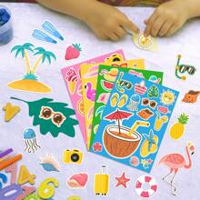 4pcs Summer Party Hawaii Pineapple & Ice Cream Stickers, DIY Party Decorations