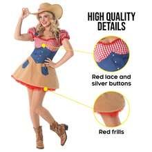 Morph Costumes Fun Shack Cowgirl Fancy Dress Costume For Women - Western Dress & Cowboy Outfit, Perfect For Halloween & Themed Parties - Brown - View 4