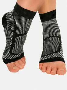 1pc Women Sports Ankle Support Compression Sock, Foot Arch Plantar Fasciitis Ankle Sleeve Swollen Ankle Protector, Suitable For Daily Wear