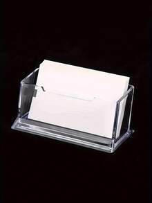 1pc Transparent Acrylic Business Card Holder - Fashionable Clear Display Box For Organizing Business Cards - Suitable For Office Supplies, Event Decorations, Etc. Modern Card Holder, Plastic Material, Card Storage Box, Card Case - Multicolor - View 6