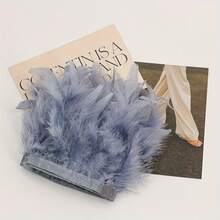 1yard Colorful Imitated Feather Fabric Trim, Flowing Dance Feather Material For Skirt/Dress Decoration, DIY Princess Doll Feather Skirt, Feather Flower Craft Supplies - Multicolor - View 3