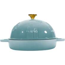 2025 Hottt New Arrivals:Cast Iron Bread Oven  Cloche Lid For Baking - Darkcyan Enameled 5 Qt Dutch Oven  Dome Lid For SourdoughLight Blue 8 InchLight Blue - Bildfarbe - View 2