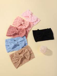 12pcs Assorted Muted Color Cute Baby Nylon Headband Soft Elastic Hair Accessories - Multicolor - View 4