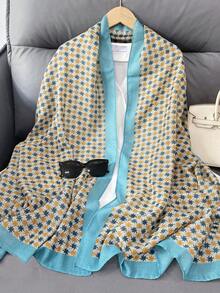 1pc New Summer Animal, Butterfly & Geometric Pattern Printed Scarf/Shawl - Multicolor - View 2