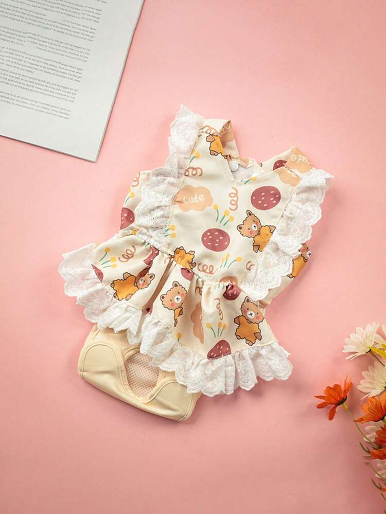 Cute Ruffle Design Dog Physiological Pants, Dog Diapers / Sanitary Menstrual Pants - Yellow - View 15