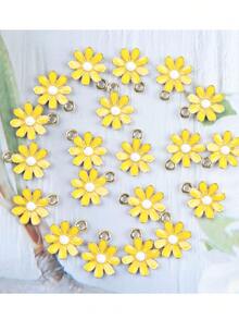 10pcs/20pcs Multi-Color Flower Jewelry Accessories, Mini Cute DIY Alloy Daisy Pendant Charms, Suitable For Earrings, Necklaces, Keychains And Various Jewelry DIY