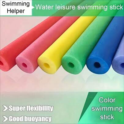 1pc 59-Inch Flexible Foam Swimming Noodle - Adult Multi-Color Hollow Buoyancy Rod, Ultra Soft Waterproof Pool Party Fun