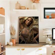 1 件可选框架海报墙艺术流行美国女歌手玛丽亚·凯莉海报卡通流行海报纸防水高清卧室入口家居生活，墙壁艺术带框架 - 彩色 - 查看 9