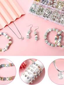 100/200/500pcs Plated Round Spacer Beads Czech Crystal Rhinestones For Jewelry Making, Bracelet - Silver White - View 4