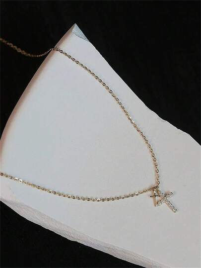 GAGAFEEL 1pc Niche Design, Versatile And High-End S925 Sterling Silver Cross Pendant Necklace Is Perfect For Women's Daily Commute And Party Wear