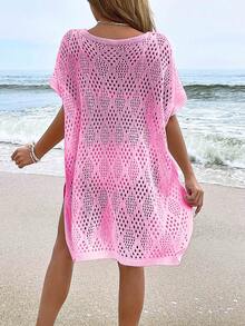 Women's Fashion Casual Hollow Out Coverup (Bikini Not Included)
