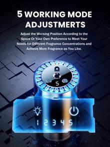 多功能车载香薰机，USB家用香薰机，5种灯光效果，带投影星光灯，5种工作模式，数字显示，可充电，5种香薰精油可供选择，适用于汽车、办公室、卧室、酒店、宠物房 - 彩色 - 查看 10