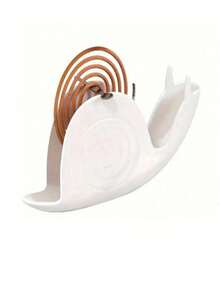 1 pièce Porte-bobine de moustique en forme d'escargot - Brûleur d'encens portable de grande capacité, convient pour la décoration de la maison et du bureau, inclut un plateau de récupération des cendres - Options de couleur noir et blanc