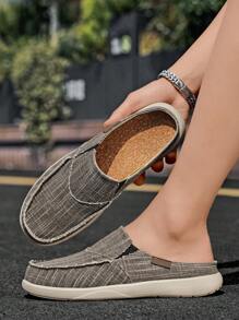 Mocasines slip-on para hombre, zapatos slip-on de lona casual, el talle es pequeño