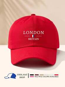 1 件男女通用夏季防紫外线伦敦图案棒球帽，可调节时尚休闲透气太阳帽，百搭日常穿着 - 棒球帽 - 查看 6