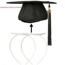 GIURKUU 1pc/2pcs Sturdy Anti-Slip Graduation Cap Elastic Headband, Suitable For Students And Ladies, Black, Best Birthday Gift (Graduation Cap Not Included) - Multicolor - View 12