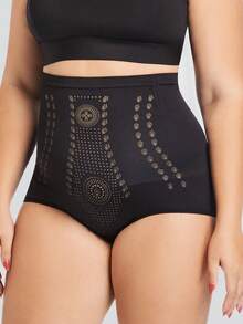 FLARIXA 加大码收腹内裤高腰收腹塑身衣无缝产后束腰内裤女士提臀塑身裤 - 黑色 - 查看 9