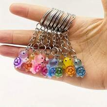 5/10/20pcs Night Light Multi Color Mini Turtle Keychain, Sparkling Turtle, Party Gifts, Small Turtle Resin Accessories, Suitable For DIY Accessories, Mobile Phone And Bag Pendants, Turtle Statue Accessories, Keychain Pendants ((Mixed Hair Of Multiple Colors) - Multicolor - View 12