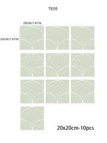 1 Set 10PCS-7.87X7.87in Midcentury Modern Warm/Fresh Sage Vintage Self Adhesive Vinyl Floor Tiles,Peel And Stick Floor Tile DIY Flooring For Kitchen Backsplash Decor Refresh Your Home