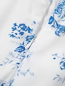 Acelitt Đầm maxi dáng suông xẻ tà, cạp cao, họa tiết hoa nhí phong cách Bohemian màu xanh da trời nhạt, họa tiết hoa nhí, dành cho mùa hè. - Màu xanh lam - Xem 8