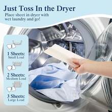 烘干机纸散装天然织物柔顺片植物花香洗衣柔顺剂自然柔软并去除静电烘干机，织物柔顺片，洗衣伴侣，除臭除味香薰片，芳香防静电洗衣香薰片 - 百花香味 - 查看 9