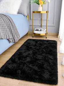 1PC Rugs For Living Room Black Fluffy Fluffy Shaggy Fuzzy Area Rug Carpets For Bedroom Shag Plush Soft Kids Home Decor Aesthetic, Room Decor