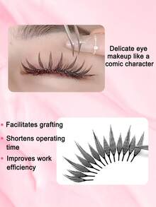 CoMango 240Fans C/D 漫画尖头睫毛扇 预制尖头睫毛嫁接 单根/混合 8-15mm 适用于动漫睫毛妆容 睫毛簇、睫毛束、单根睫毛、假睫毛 - 卡其色 - 查看 6