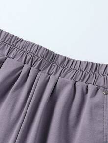 Annil Children's Clothing: Girls, Boys, Adults, Knitted Long Pants For Summer - Purple - View 4