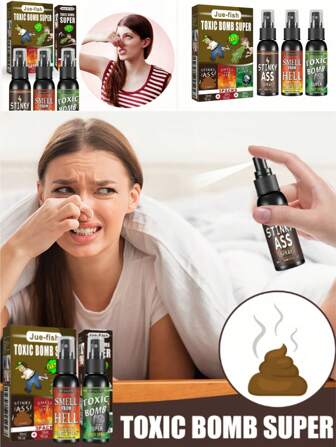 1 件/3 件放屁喷雾，搞笑恶作剧玩具，臭味炸弹，臭味口香糖，便便/炸弹味