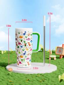 24oz Handled Insulated Tumbler, Vacuum Insulated Stainless Steel Travel Mug With Straw, Vacuum Insulated Water Bottle, Reusable Stainless Steel Water Bottle - Keeps Hot/Cold For Up To 24 Hours - White - View 6