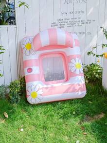 1pc Outdoor Inflatable Floating Bed, Double Inflatable Bed, Swimming Pool Floating Chair Bed - Multicolor - View 9