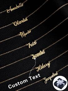 Customized Stainless Steel Name Necklace, Personalized Matte Simple Custom English Alphabet Font, Suitable Gift For Couples, Friends, Mother's Day, High-End Gift For Mom, Gold Fashion Jewelry Choker, Perfect Gift For Anniversary, Wedding, Friends Gathering, Back To School, Classmate Reunion,Gold,Stylish,Colorful,Vintage,Simple,Unisex,Casual,Cuties,Custom,Personalized,Unique,Ideal Gifts For Him,Ideal Gifts For Her,Her,Boyfriend,Girlfriend,Dad,Mom,Family,Friends,For Anniversaries,For Birthdays,For Graduation,For Prom,For Party,Jewelry,Jewelry