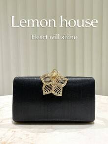 1 件黑色闪亮水钻女士小手提包，优雅手拿包，适合晚会、婚礼新娘，适合庆典、婚礼、派对、狂欢节等正式场合 - 黑色 - 查看 1