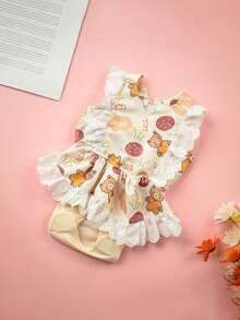 Cute Ruffle Design Dog Physiological Pants, Dog Diapers / Sanitary Menstrual Pants - Yellow - View 12