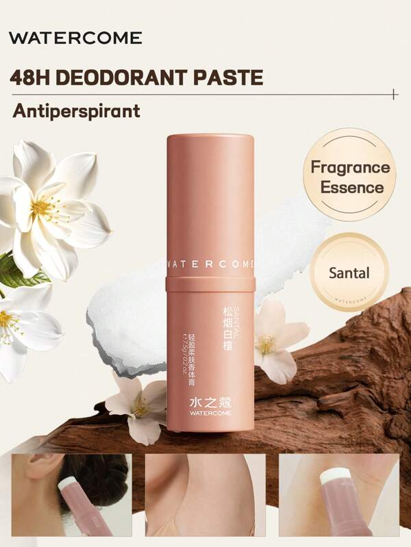 WATERCOME Barra desodorante antitranspirante de 7.5g, con tecnología de cristal de microsal, de secado rápido y no pegajoso, que purifica el olor de las axilas y mantiene la frescura, con 80% de ingredientes para el cuidado facial, amigable con la piel para hombres y mujeres