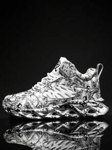 Zapatillas de deporte con estampado de graffiti para hombres, antideslizantes, transpirables, livianas y de moda, deporte profesional y funcional, zapatos para caminar, fitness y trabajo, gimnasio