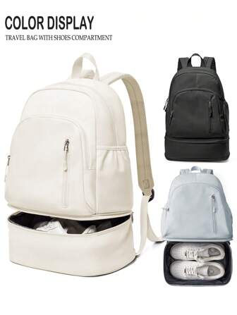 17.7*13.4*7.5inch Large Capacity School Backpack Schoolbag With Multi Pockets For High School Students College Students, Laptop Backpack Fit 14-15.6Inch Laptop For Girl Boy, Travel Backpack With Shoes Compartment, Unisex Luggage Bag With Adjustable Strap, Flight Approved Carry On Backpack, Travel Essentials Backpack For Outdoor Work Commute School, 34*19*45
