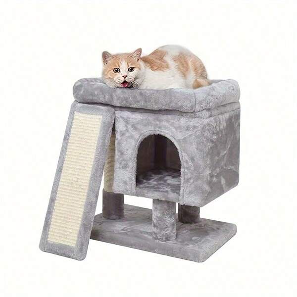 Albero in stile di lusso per gatti su più livelli con pali per graffiare e piattaforme per il gioco - design moderno per gatti di grandi dimensioni - include rifugi e giocattoli interattivi - perfetto per appartamenti e gatti da interni