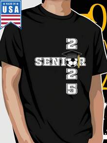 Class Of 2025 Soccer Senior Gifts | Senior 2025 Soccer T-Shirt, 100% Cotton 180g, Black Round Neck, Size S-XXXL, Happy New Year T-Shirts For Men - Black - View 1