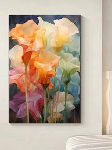 1 Set 5D Full Drill Diamond Painting Kit, Round Floral Theme Diamond Mosaic Art, DIY Canvas Wall Art Decoration For Bedroom And Living Room, Artistic Gift