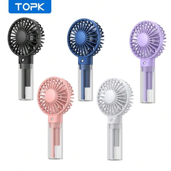 TOPK TOPK Portable Handheld Fan With Cooling Mist Spray - It Can Be Charged Via USB And Serves As A 32ML Water Humidifier, Which Is Highly Suitable For Personal Outdoor Use.