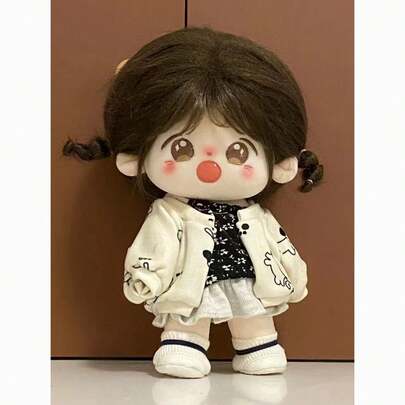 3 件/套 20 厘米娃娃衣服，第 4 秋季系列，可爱甜美毛绒娃娃服装套装（外套 + 上衣 + 小碎花裙），适合作为学校、毕业典礼、派对、生日礼物（不含娃娃）