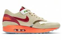 CLOT X Air Max 1 'Kiss Of Death' 2021 Men Sneakers Tan Net Deep-Red Orange-Blaze DD1870-100