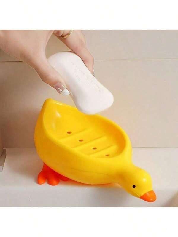 Cute Duckio Bathroom Soap Dish Drain Tray, Home Countertop Soap Holder Home Bathroom Decor Back To School