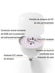 60W Cold White LED Energy Saving Spotlight, Super Bright LED Bulbs, 450-500W Equivalent, E27 LED Garage Light Bulb, 6500K Daylight, 30W, 40W, 50W, 60W High Lumen Light Bulb, 60W Cordless LED Spotlight, 60W T-Shaped LED Bulb, High Power LED Spotlight, LED Ceiling Bullet Spotlight, 60W Smart Light Bulb, High Power LED Spotlight, Rechargeable Emergency LED Spotlight/Light, Emergency Light Bulb, For Commercial Warehouse, Workshop, Factory, Patio - 20W - 查看 8