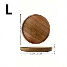 1pc/2pcs Wooden Breakfast Tray, Bathroom Tray, Round Serving Platter, Cheese Board, Decorative Kitchen Tray, Dining Service Platter