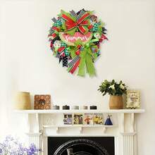 24-Inch Watermelon Summer Wreath - Farmhouse Rustic UV-Resistant Mesh Door Hanger With Faux Fruits, Checkered Ribbon & Daisy Accents - Hello Summer Sign, Mother's Day Gift For Indoor/Outdoor Welcome Decor, Watermelon Decor