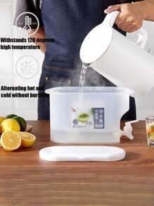 1 Piece 3.5L Cold Water Kettle, Large Capacity Modern Simple Design Cold Water Bucket With Faucet, Can Hold Lemonade, Juice, Can Be Put In The Refrigerator, Suitable For Summer, Home Life, Party, Wedding, Holiday Gift