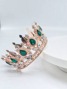 1pc Shiny Metallic Zinc Alloy Crown, Ladies Tiara Decor, Suitable For Birthday, Wedding, Valentine's Day, Bachelorette Party, Party Decoration, Birthday Gift, Wedding Gift, Christmas Gift Costume Crown Hair Garland Headpiece, Tiara Crown