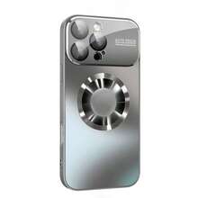 Ốp lưng điện thoại sạc không dây từ tính bằng titan mờ sang trọng, tương thích với Apple 16 15 14 13 12 Pro Max Plus 11, ống kính kính cửa sổ lớn bảo vệ camera, chống sốc, chống thấm nước, chống rơi, chống trầy xước - Xám - Xem 3